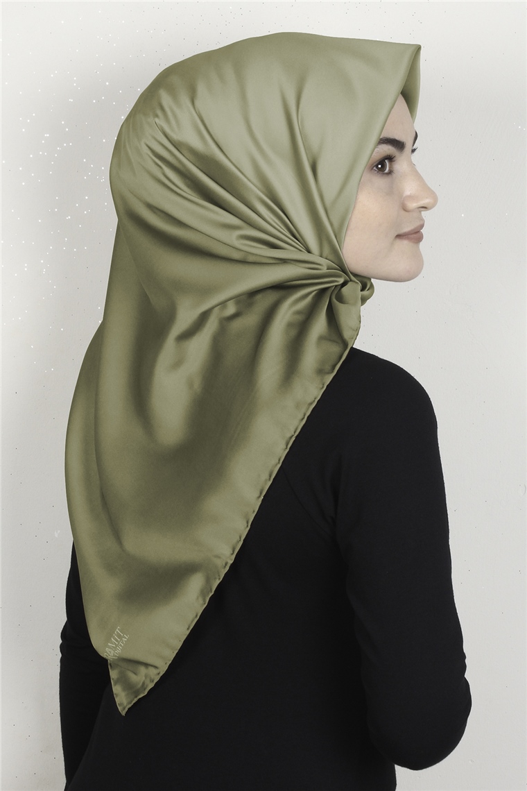 Piramit Dijital Eşarp 1355-9 Yağ Yeşili