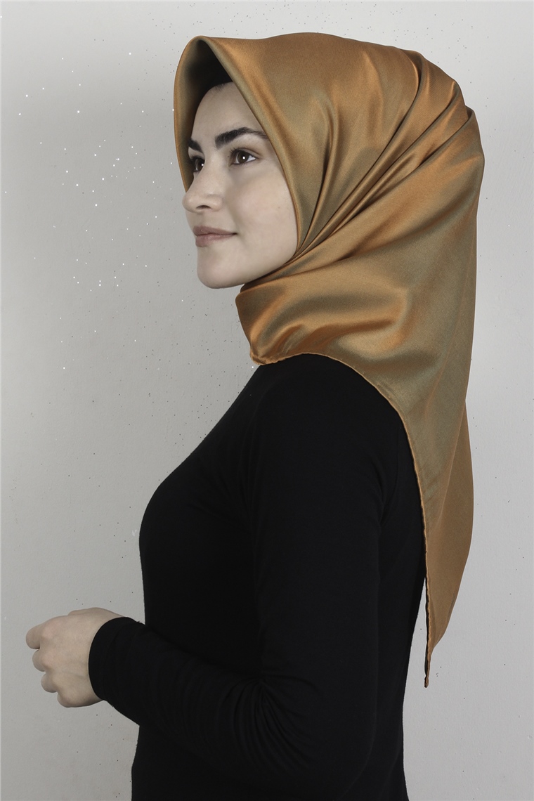 Piramit Düz Renk Eşarp 1340-12 Tarçın