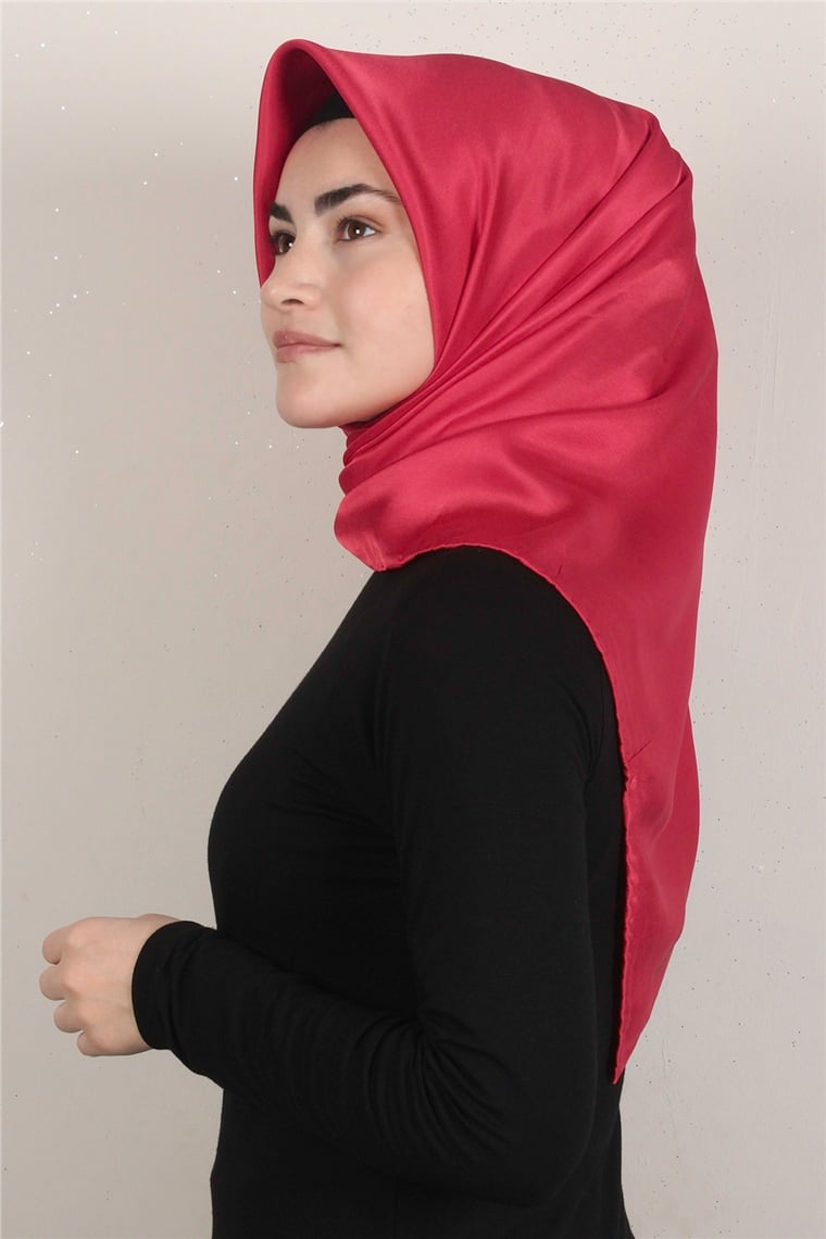 Piramit Düz Renk Eşarp 1340-13 Nar Çiçeği