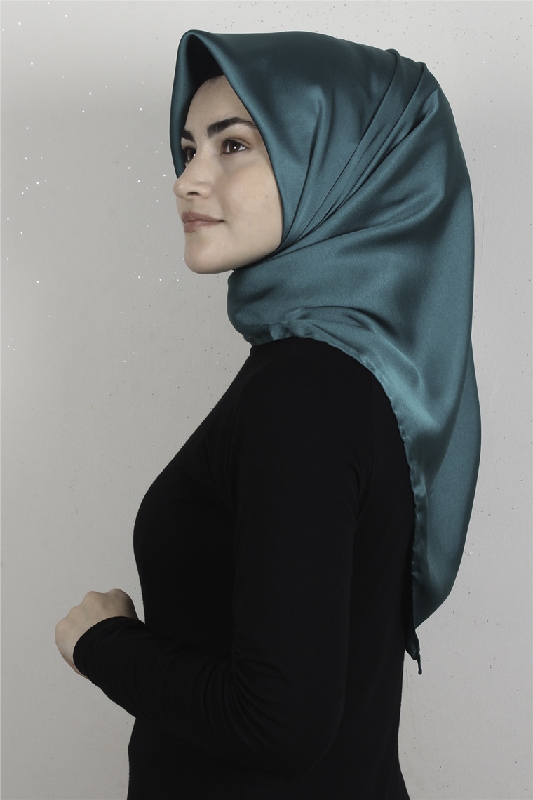 Piramit Düz Renk Eşarp 1340-14 Petrol