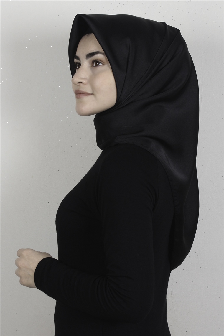 Piramit Düz Renk Eşarp 1340-15 Siyah