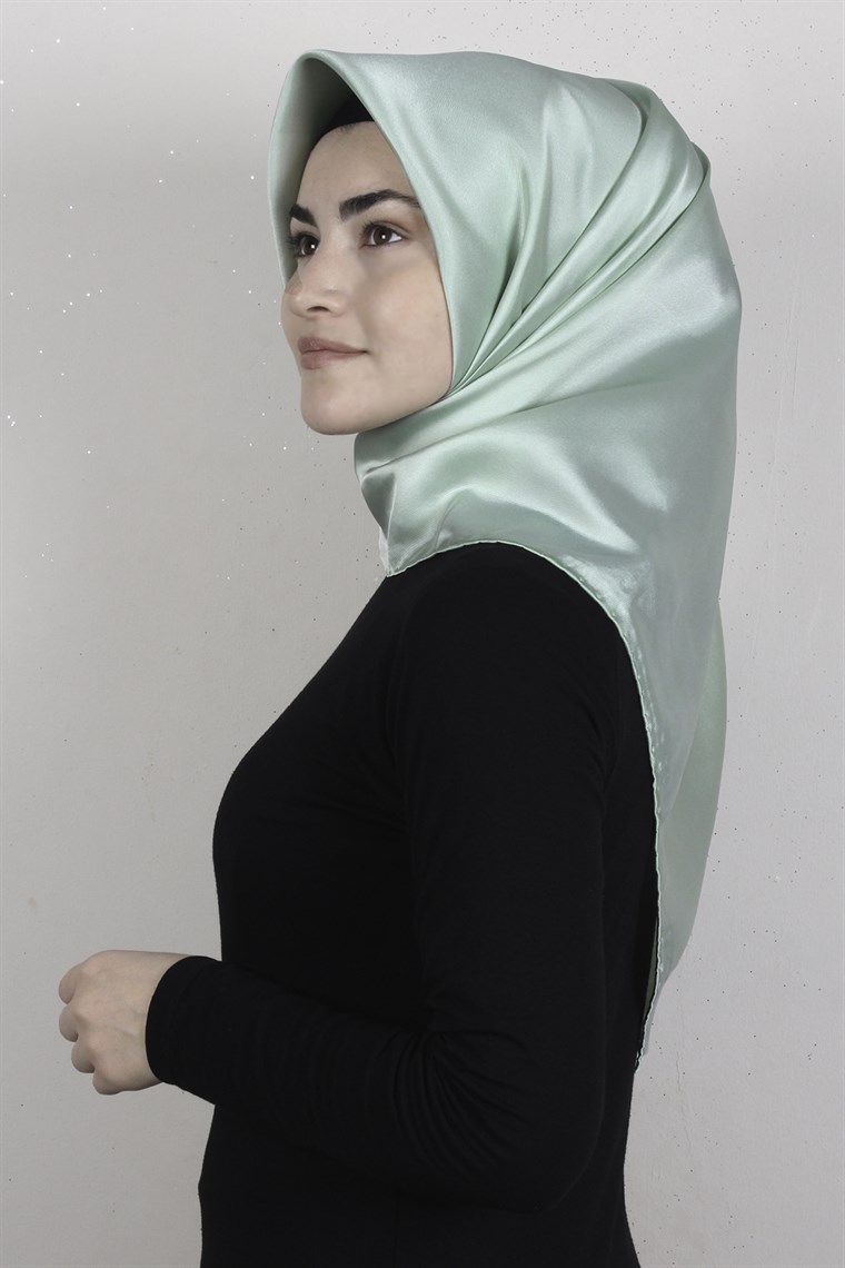 Piramit Düz Renk Eşarp 1340-18 Su Yeşili