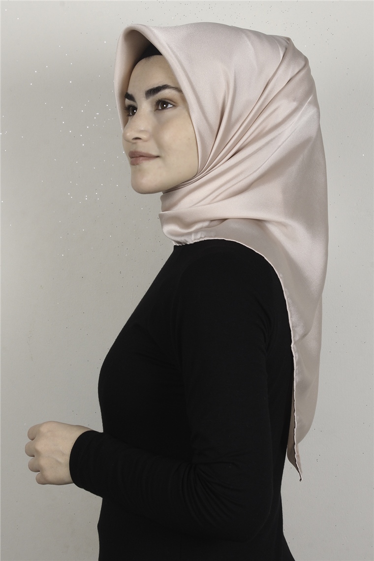 Piramit Düz Renk Eşarp 1340-27 Bej