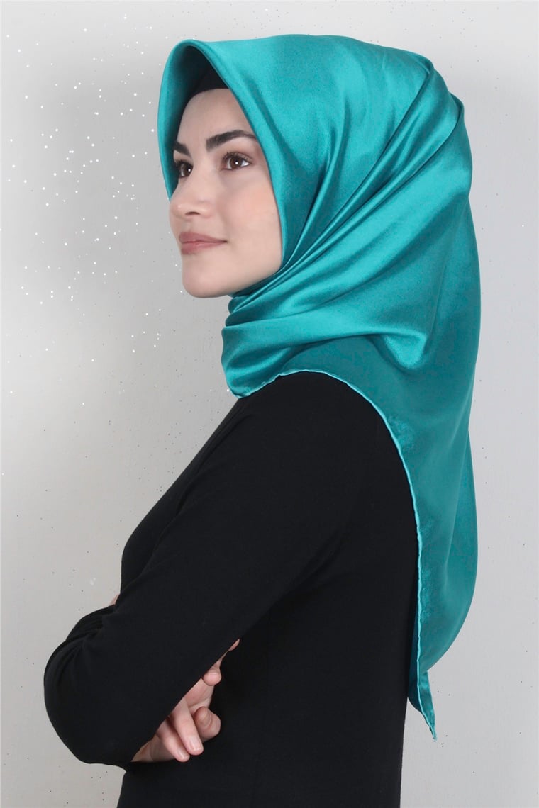Piramit Düz Renk Eşarp 1340-33 Turkuaz