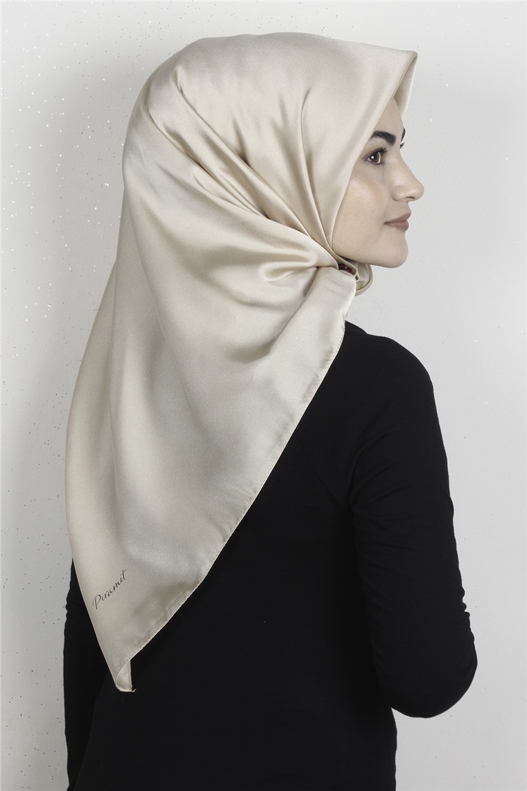 Piramit Düz Renk Eşarp 1340-65 Koyu Krem