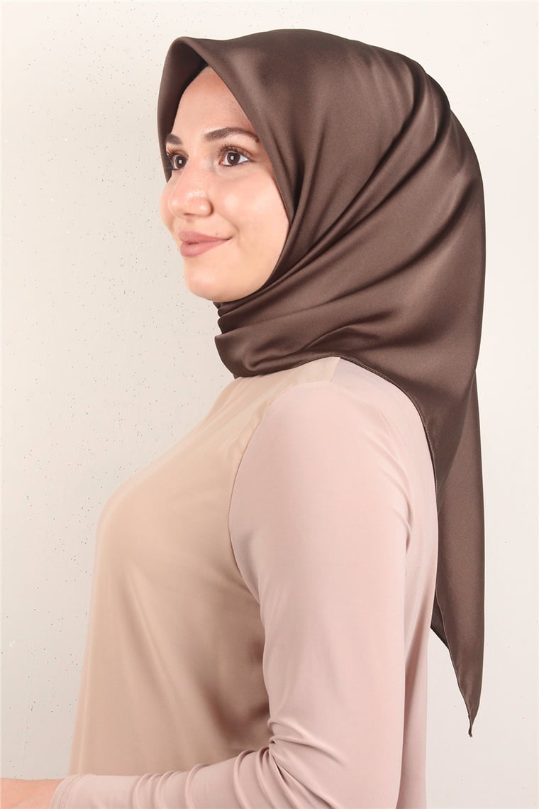 Piramit Düz Renk Eşarp 1340-70 Kakao