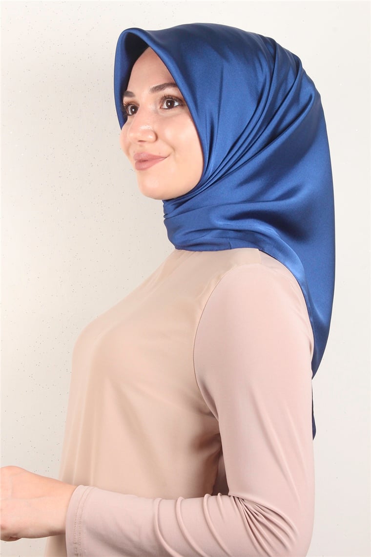 Piramit Düz Renk Eşarp 1340-75 Saks Mavisi