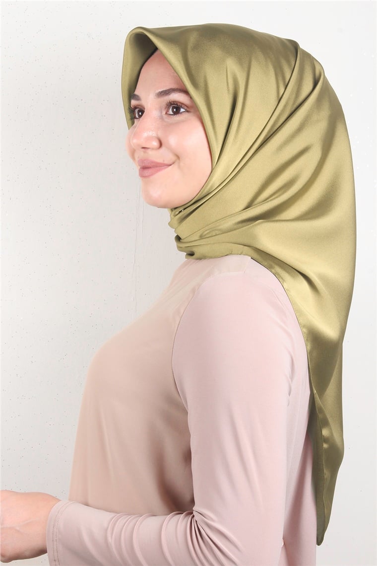 Piramit Düz Renk Eşarp 1340-76 Hardal