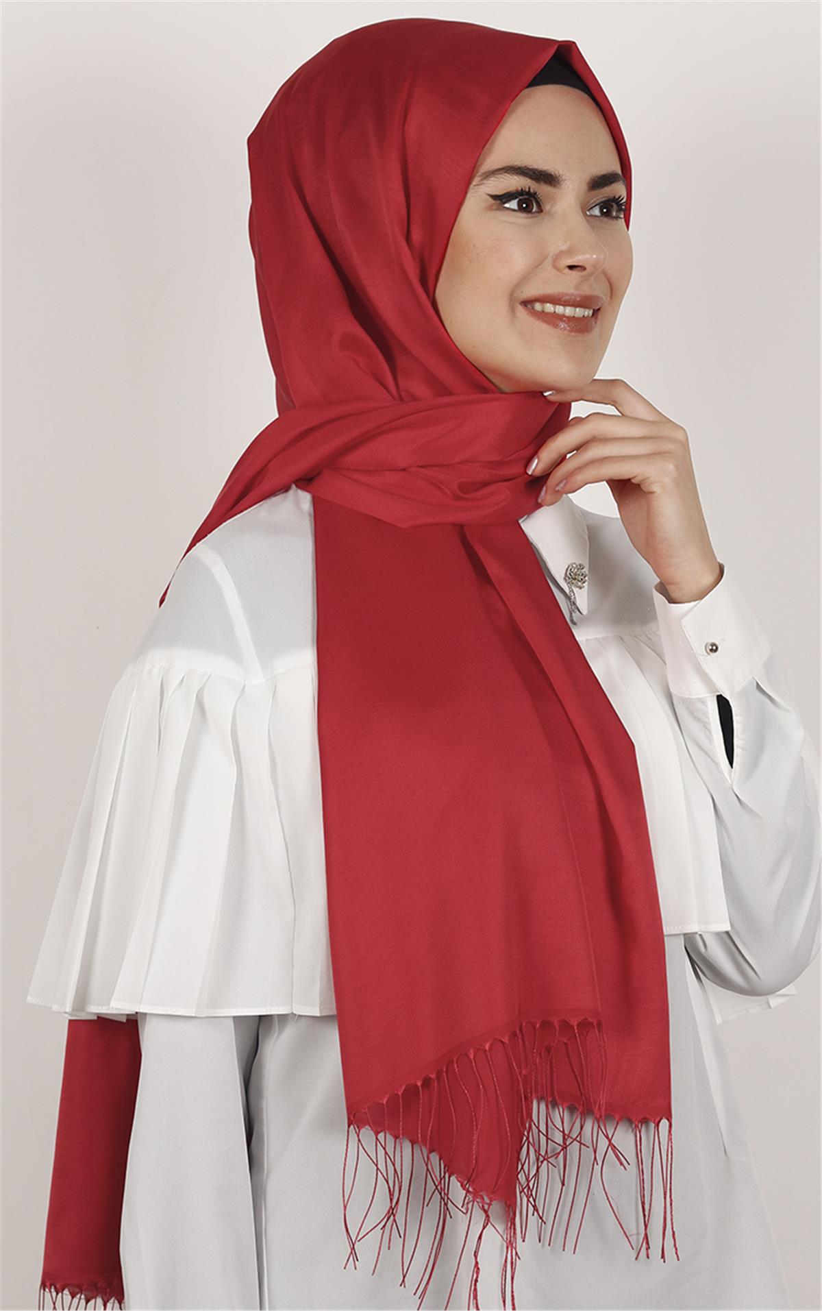 Piramit İpeksi Şal 2806-10 Kırmızı