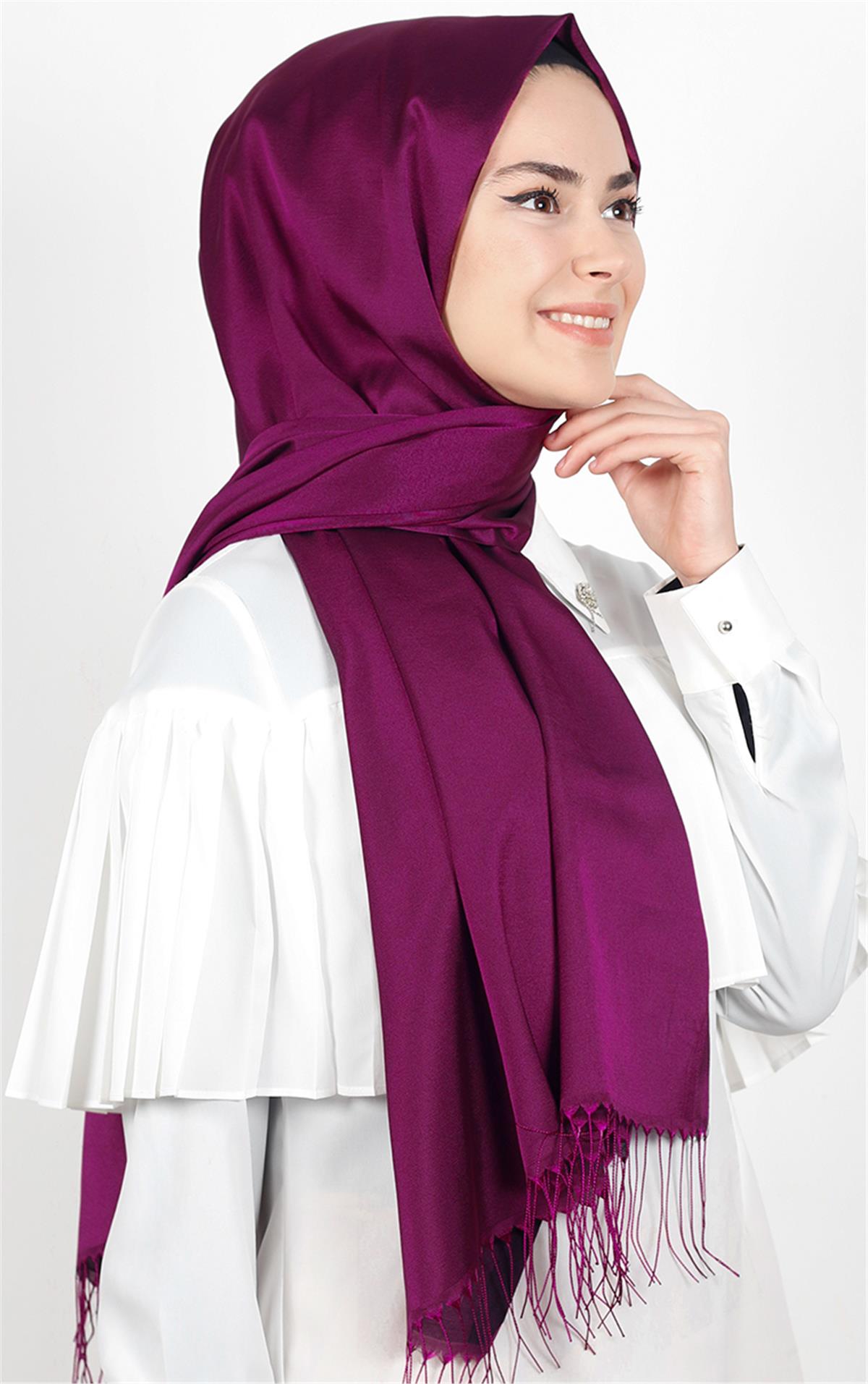 Piramit İpeksi Şal 2806-11 Fuşya