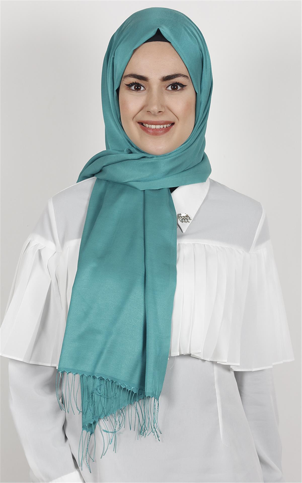 Piramit İpeksi Şal 2806-16 Gök Mavi