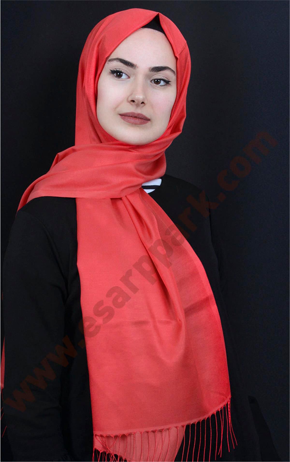 Piramit İpeksi Şal 2806-28 Mercan