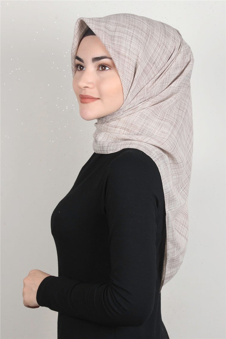Piramit Keten Eşarp 1395-23 Bej