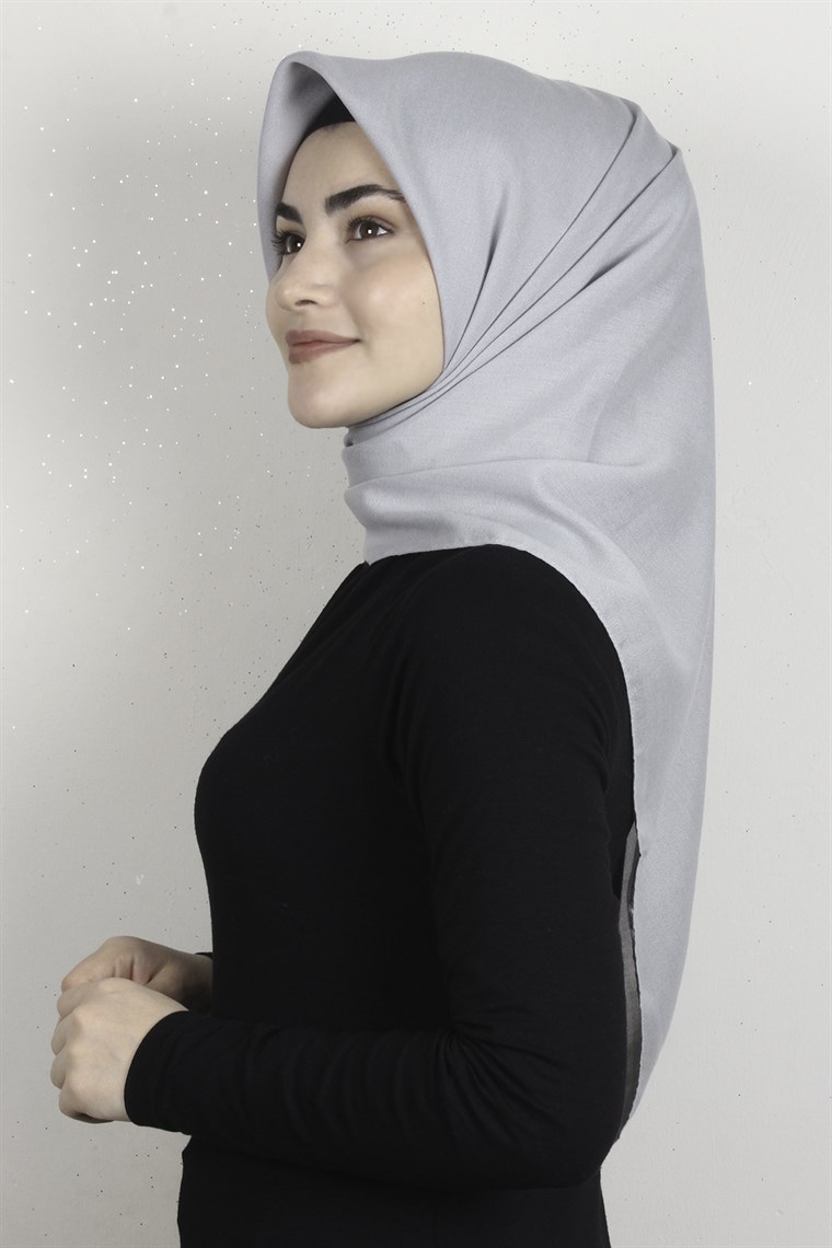 Piramit Keten Eşarp 1395-47 Gri