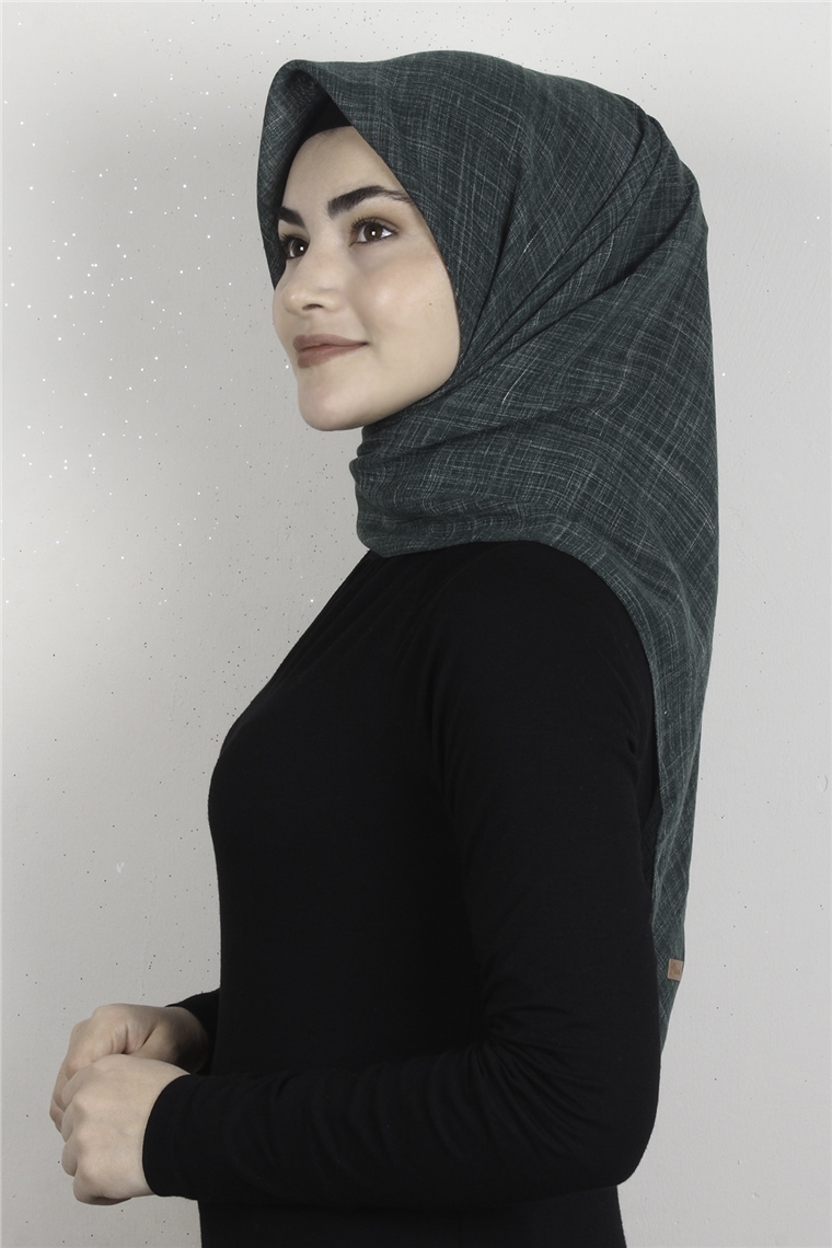 Piramit Keten Eşarp 1395-51 Zümrüt