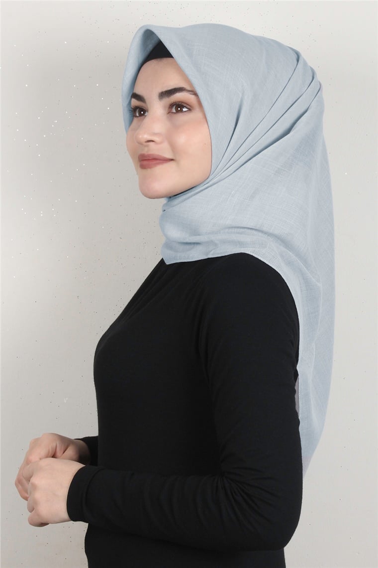 Piramit Keten Eşarp 1395-52 Açık Gri