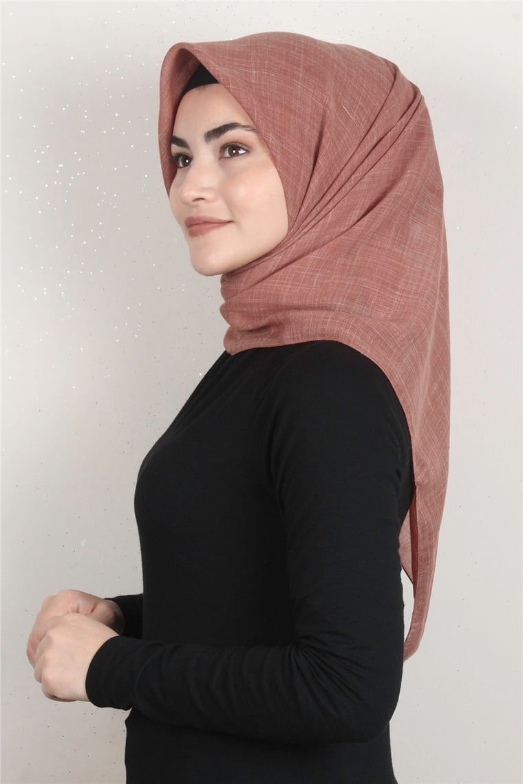 Piramit Keten Eşarp 1395-56 Şeftali