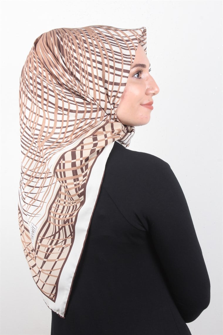 Piramit Krep Eşarp 116-0004-05 Krem