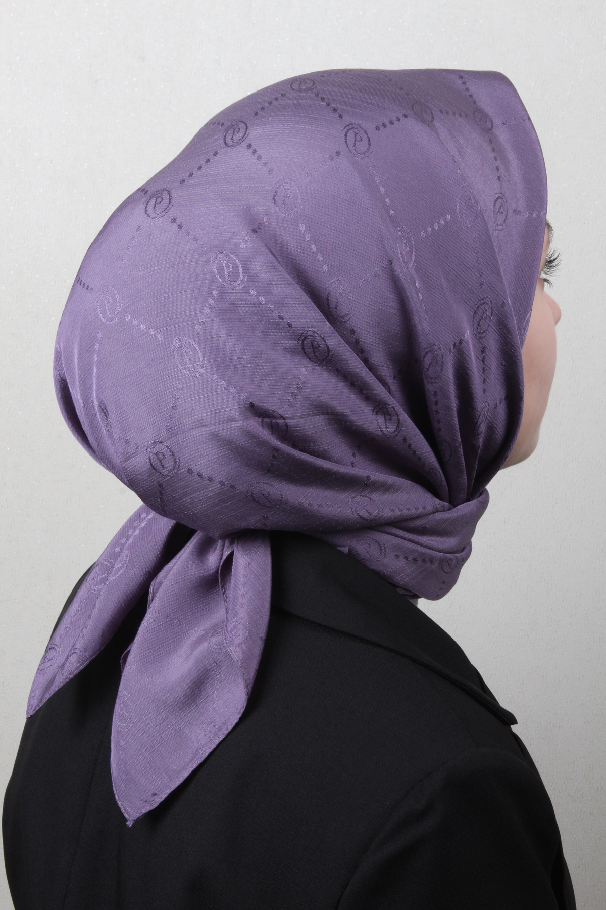 Piramit Monogram Eşarp 4117-27 Leylak