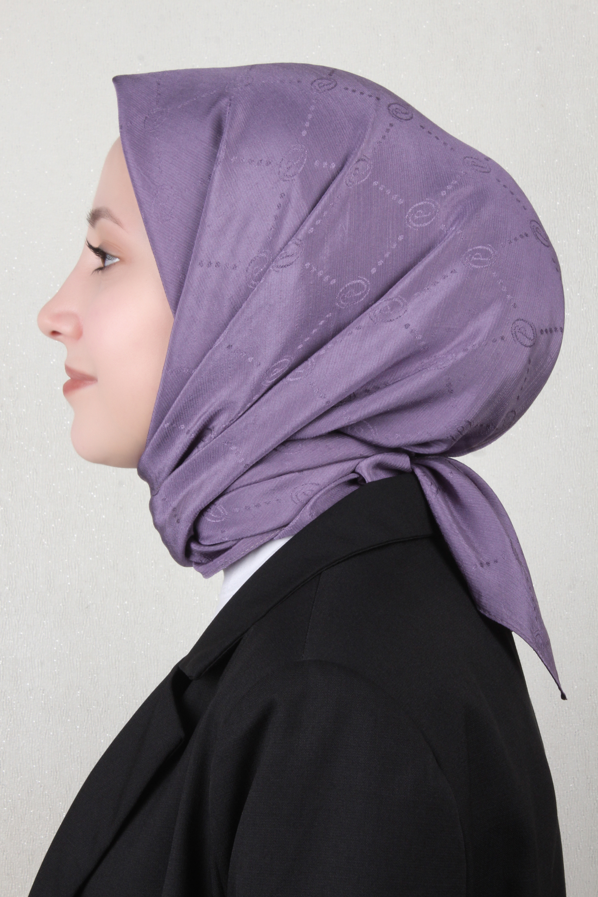 Piramit Monogram Eşarp 4117-27 Leylak