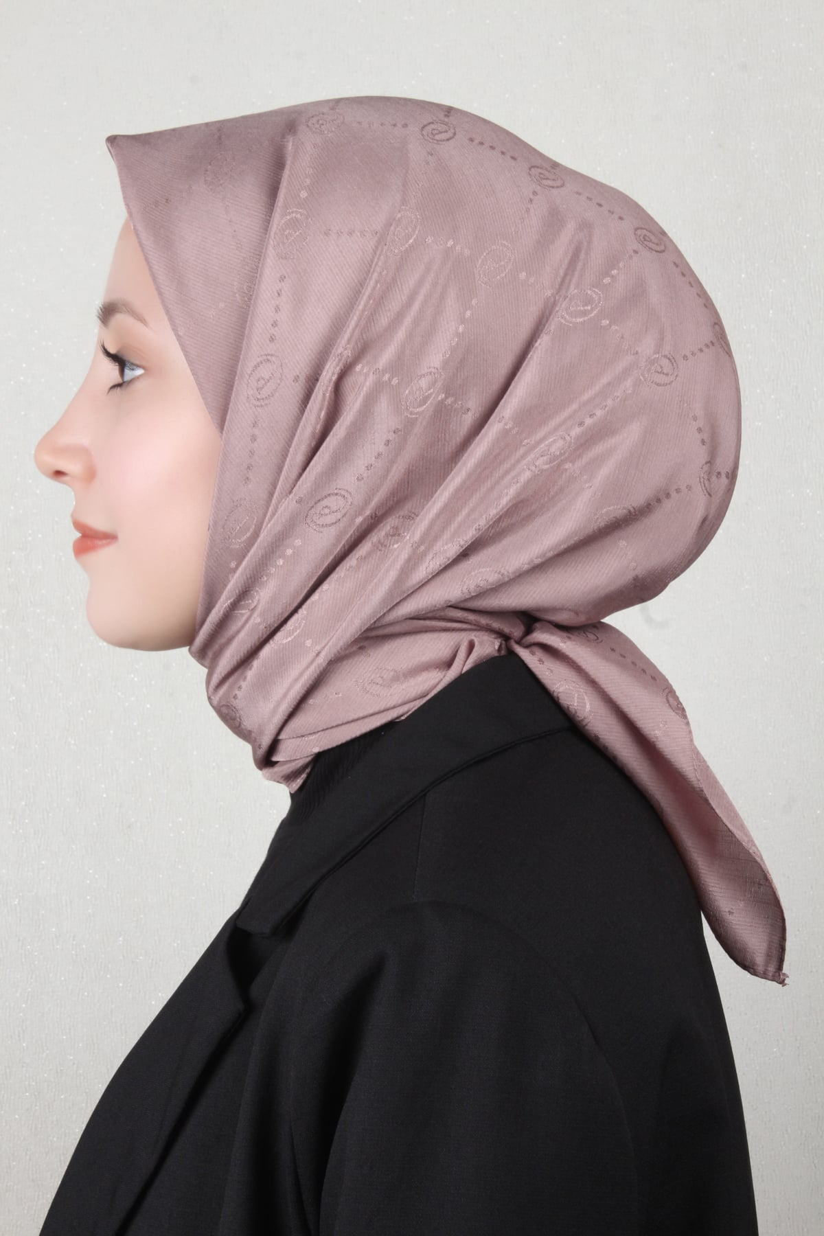 Piramit Monogram Eşarp 4117-4 Pudra