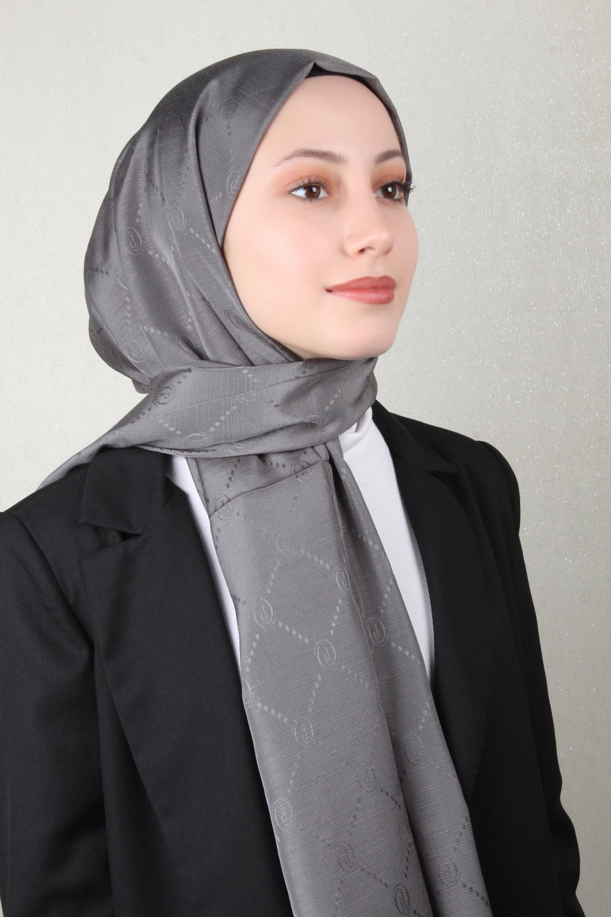 Piramit Monogram Şal 2889-14 Duman