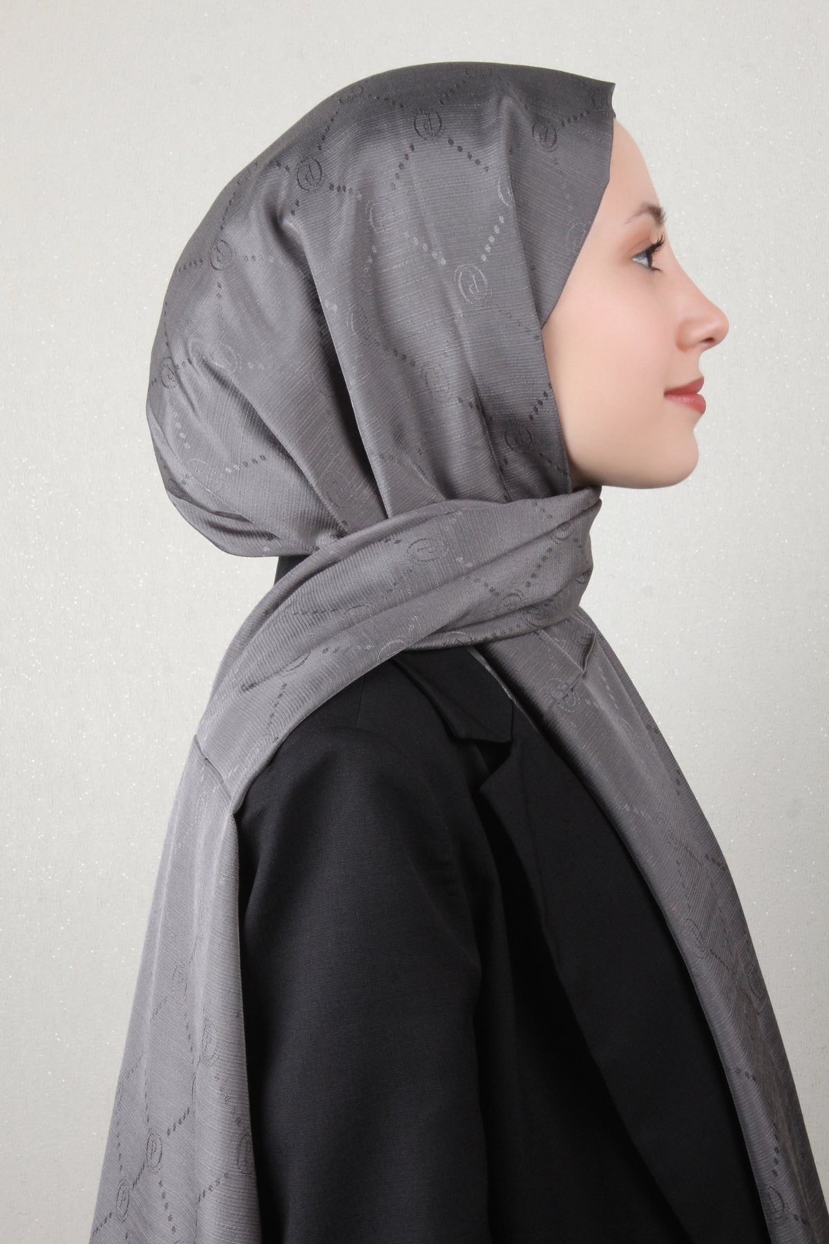 Piramit Monogram Şal 2889-14 Duman