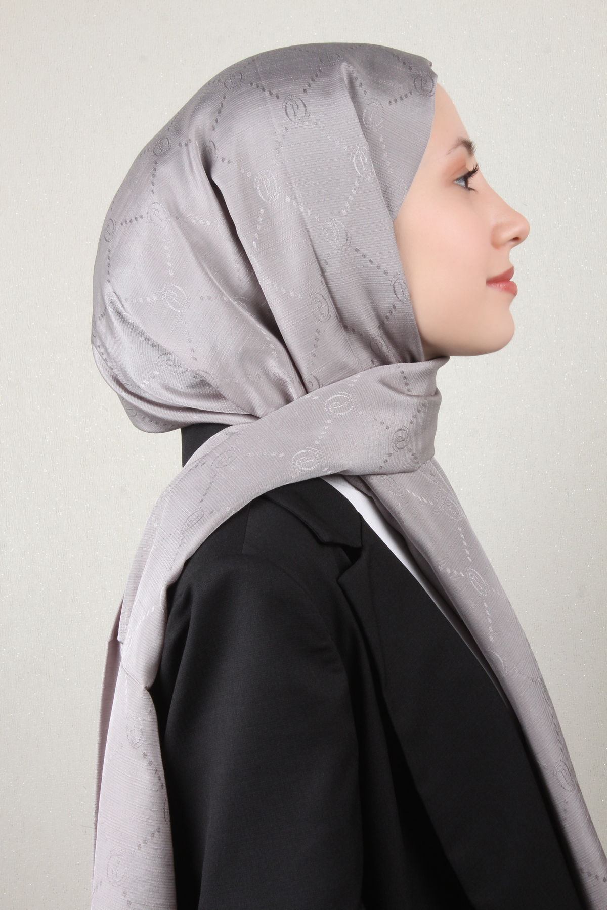 Piramit Monogram Şal 2889-20 Gri