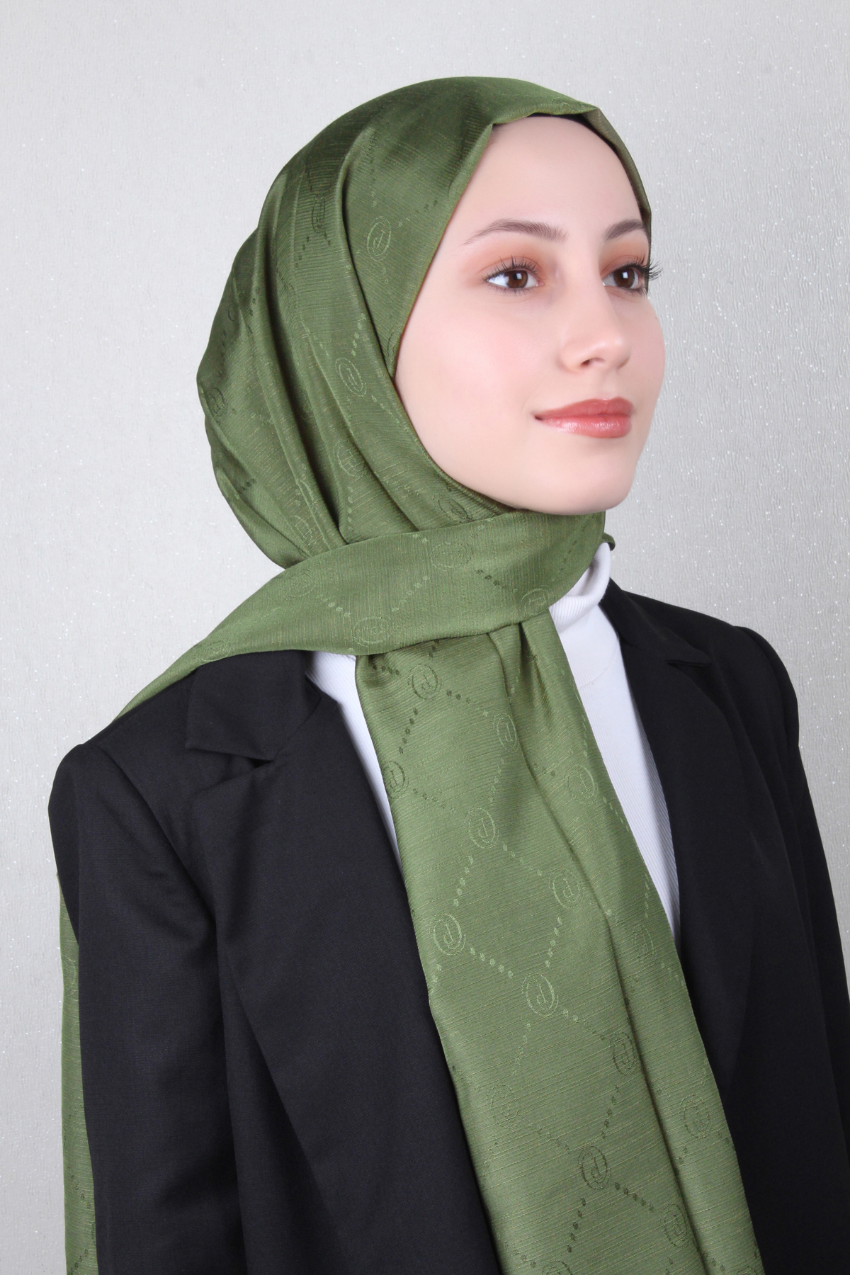 Piramit Monogram Şal 2889-21 Haki