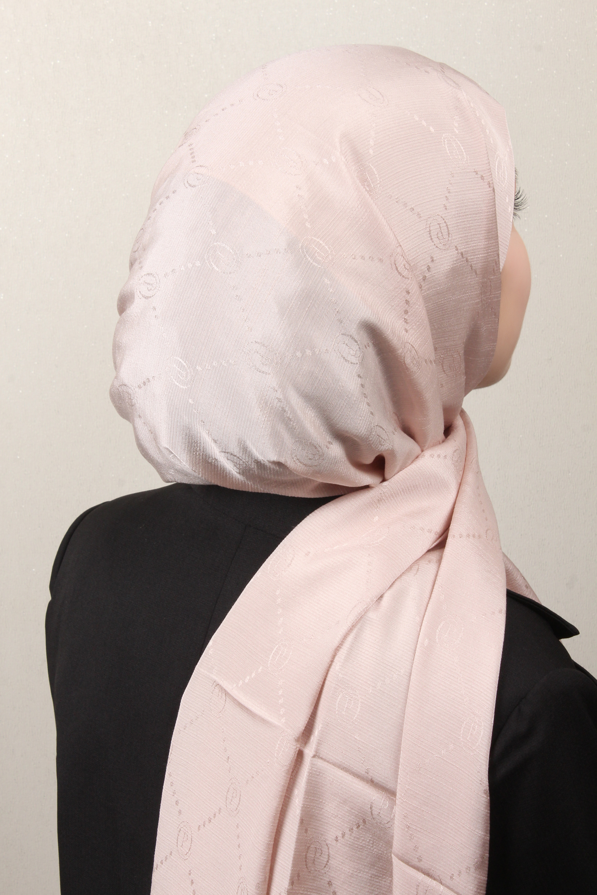 Piramit Monogram Şal 2889-4 Açık Pudra