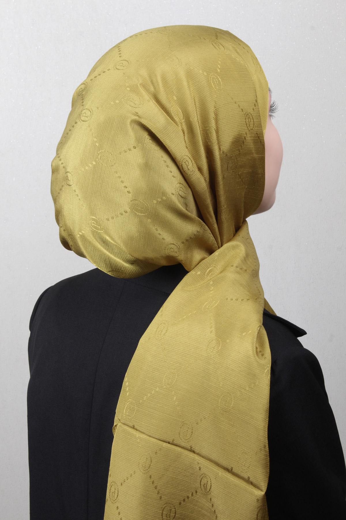 Piramit Monogram Şal 2889-8 Yağ Yeşili