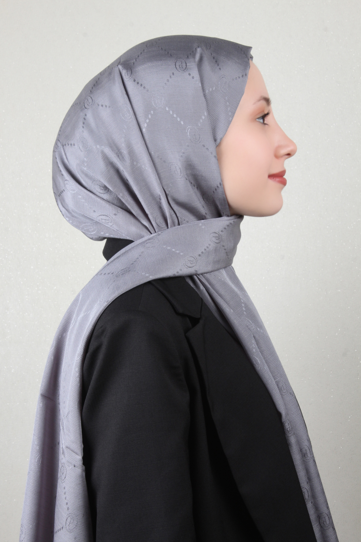 Piramit Monogram Şal 2889-9 Füme