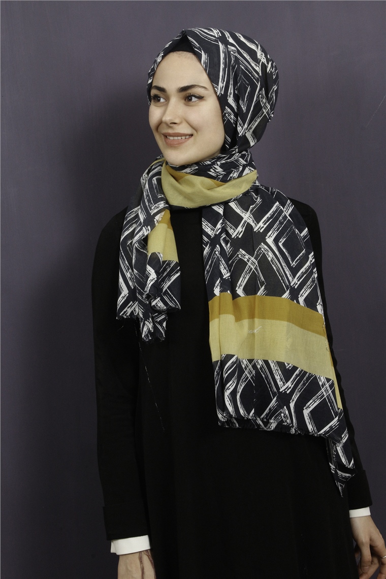 Piramit Pamuklu Desenli Şal 1289-1