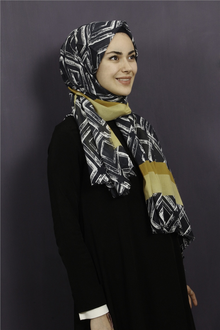 Piramit Pamuklu Desenli Şal 1289-1