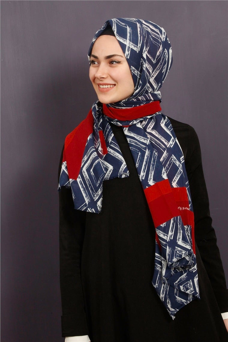 Piramit Pamuklu Desenli Şal 1289-11