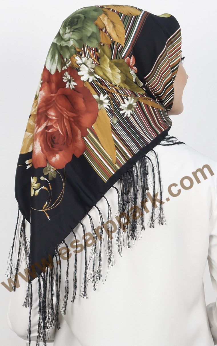 Piramit Püsküllü Eşarp 111-0016-13