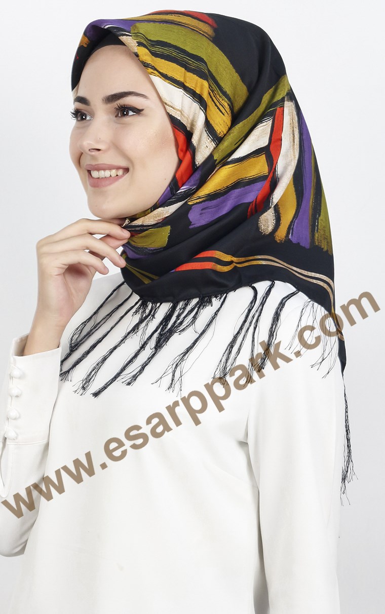 Piramit Püsküllü Eşarp 111-0016-14