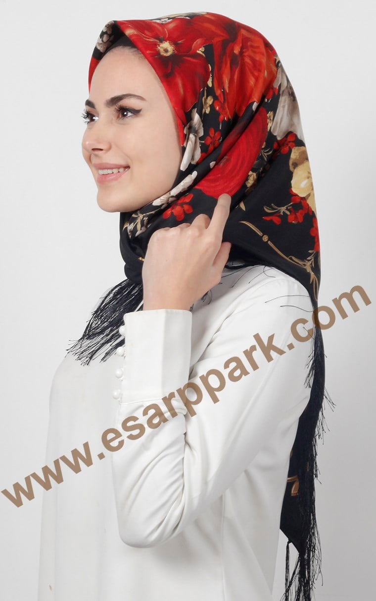 Piramit Püsküllü Eşarp 111-0024-11