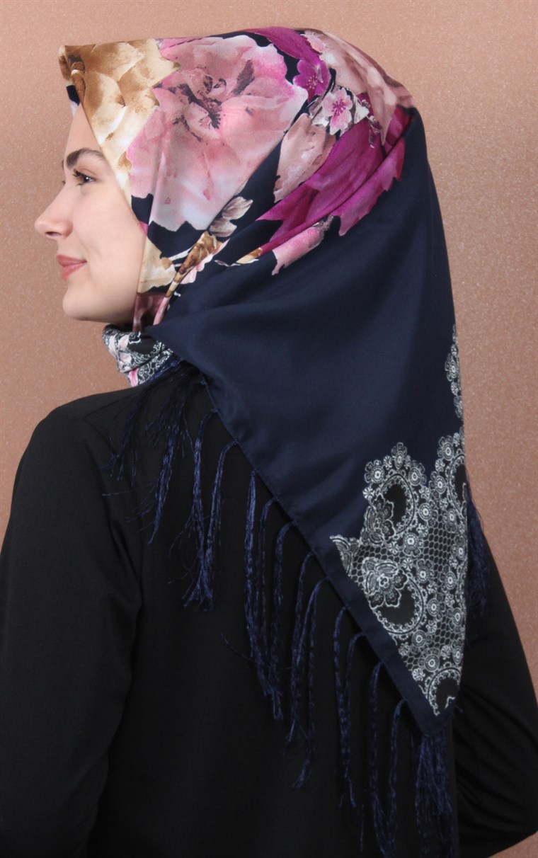 Piramit Püsküllü Eşarp 111-0024-25