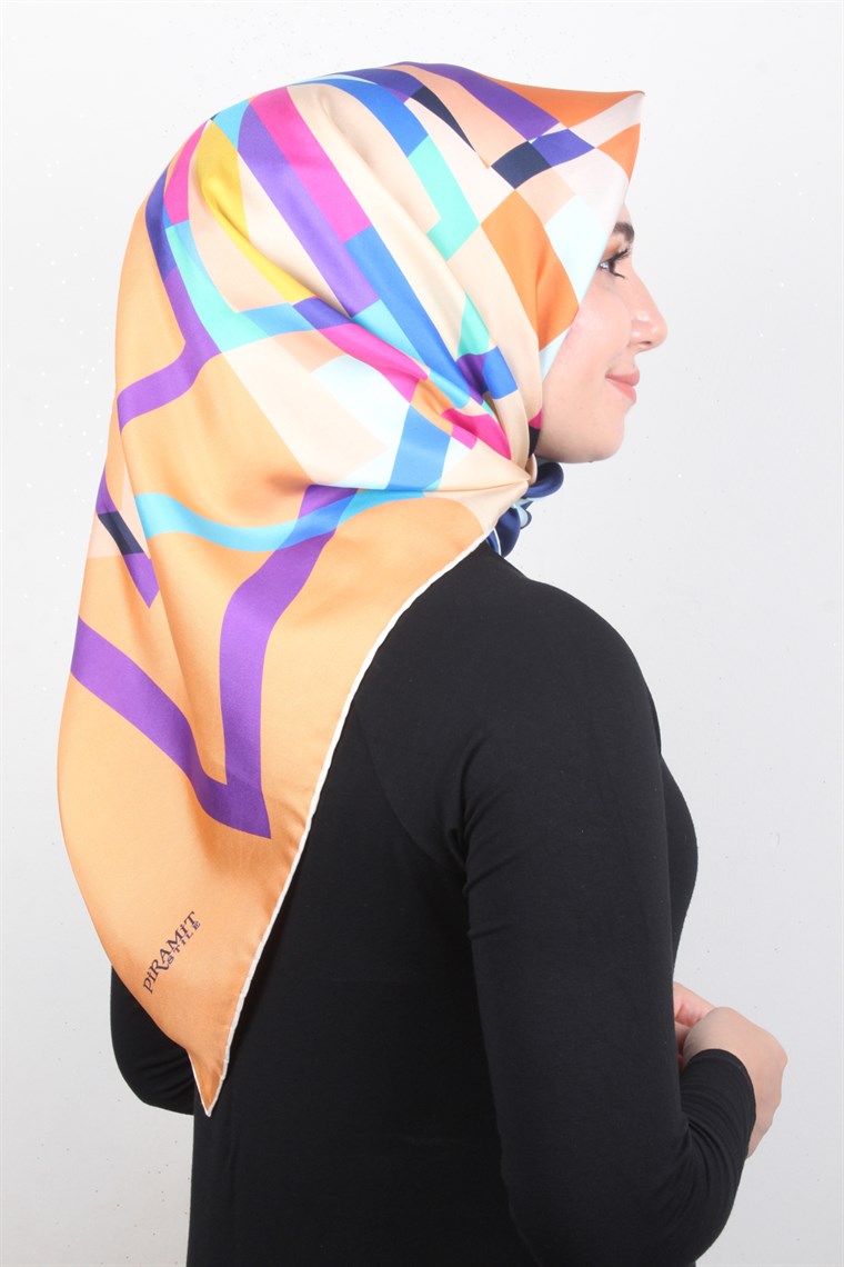 Piramit Twill İpek Eşarp 1846-3