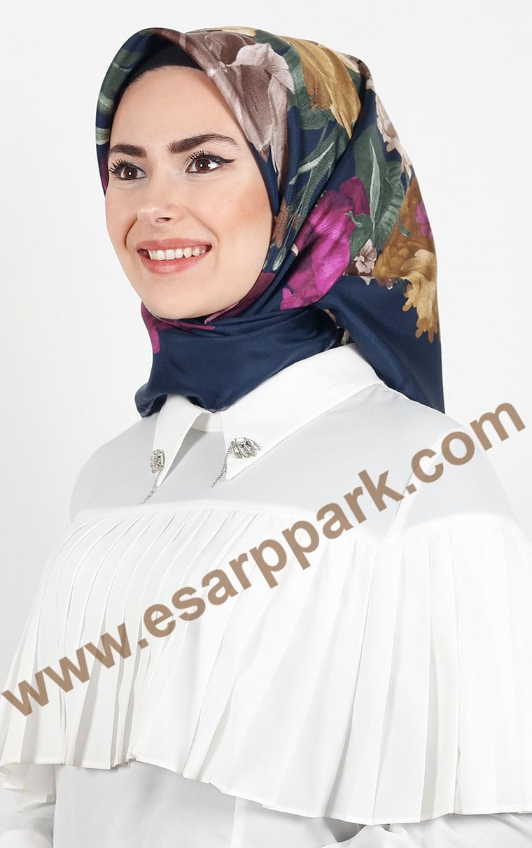 Piramit Twill İpek Eşarp 1851-10