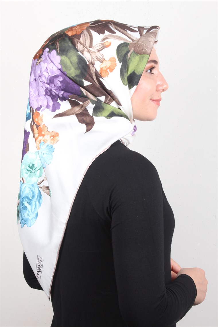 Piramit Twill İpek Eşarp 1851-6