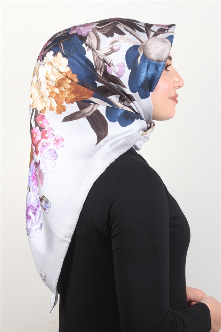 Piramit Twill İpek Eşarp 1851-8