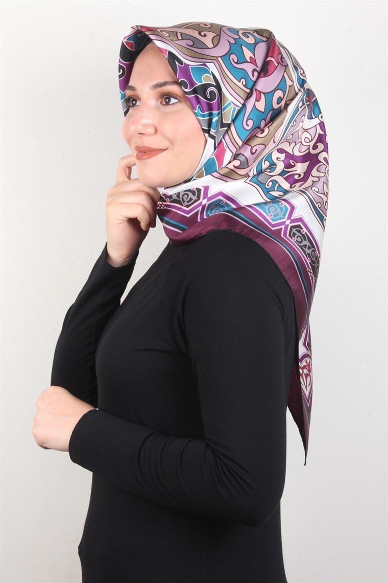 Piramit Twill İpek Eşarp 1852-7
