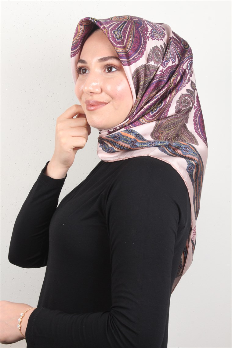Piramit Twill İpek Eşarp 1854-4