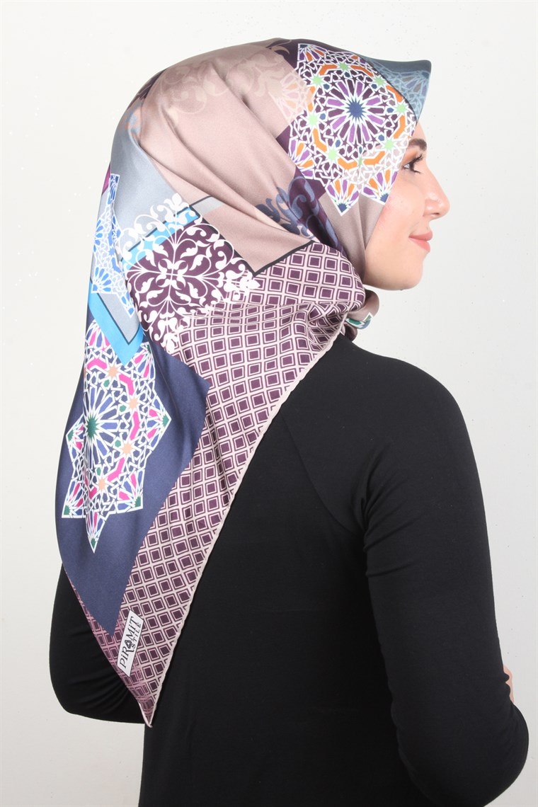 Piramit Twill İpek Eşarp 1865-3