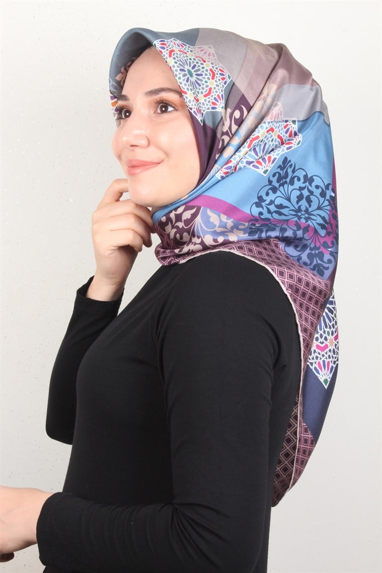 Piramit Twill İpek Eşarp 1865-3