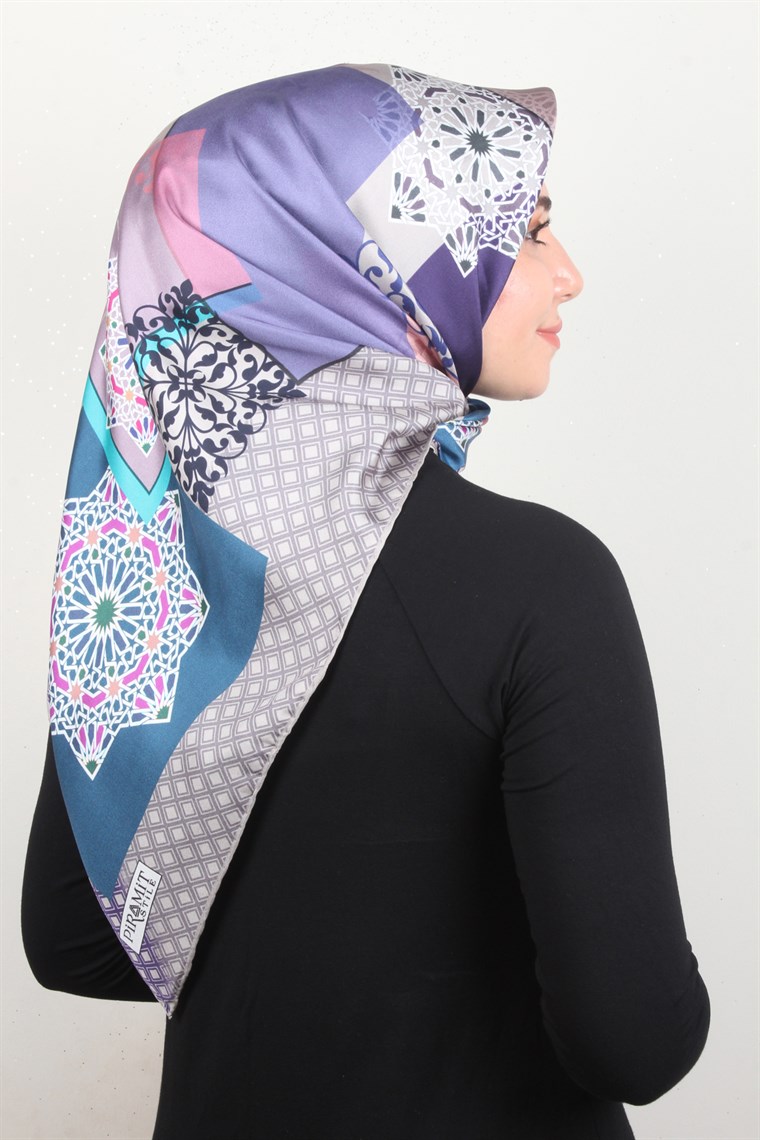 Piramit Twill İpek Eşarp 1865-4