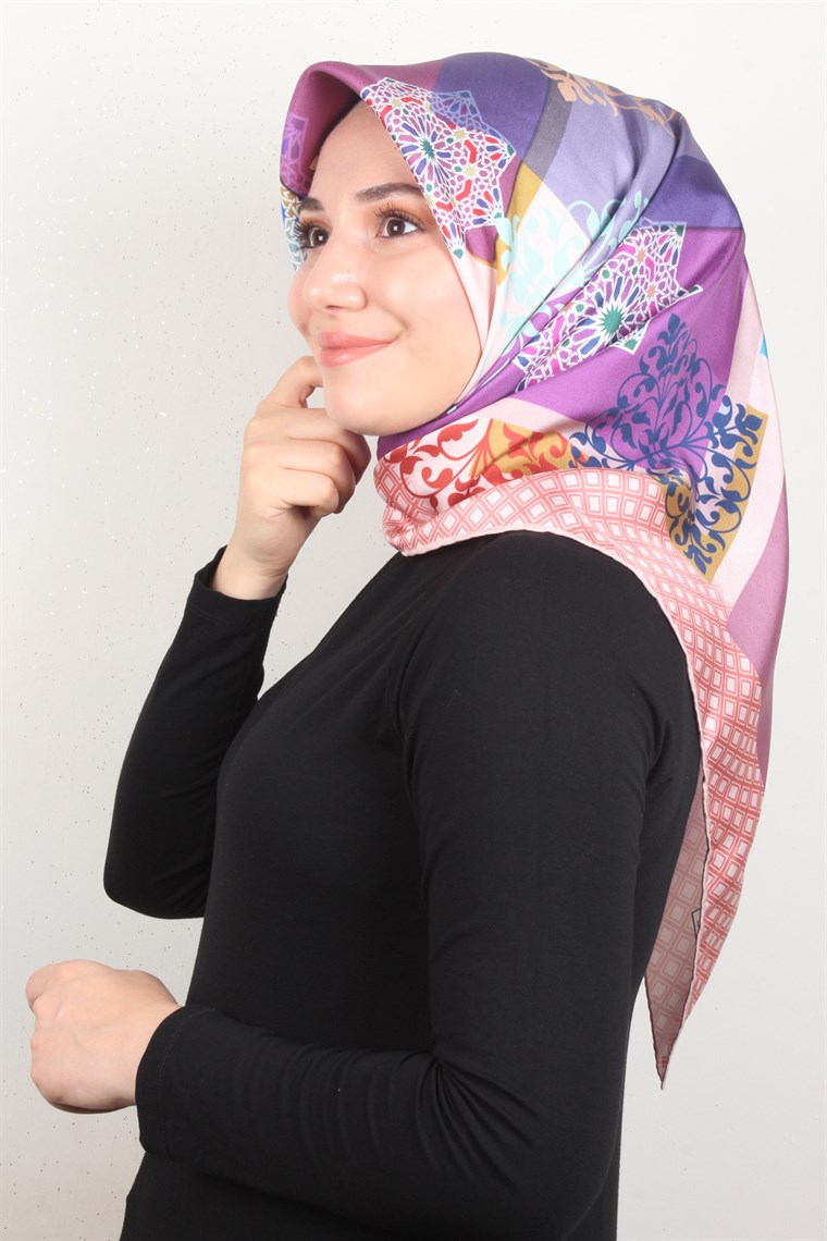 Piramit Twill İpek Eşarp 1865-8