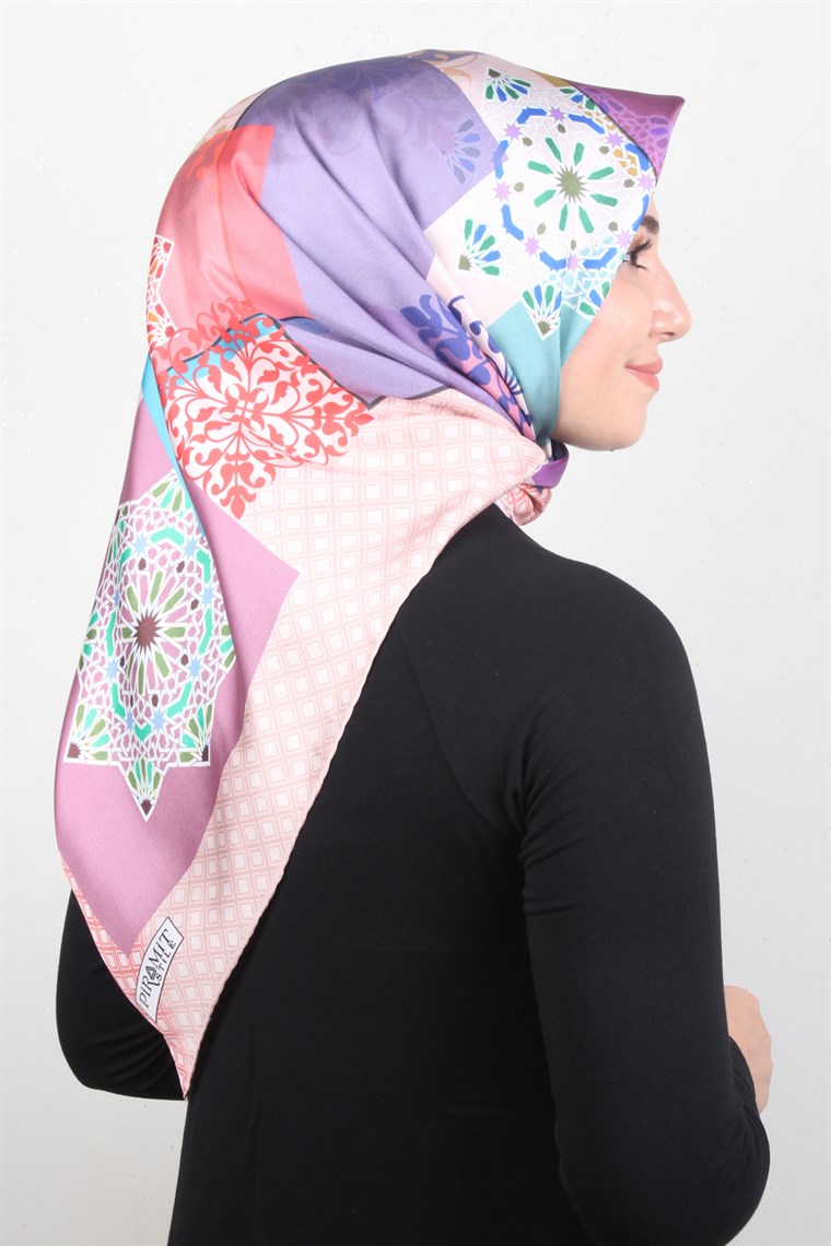 Piramit Twill İpek Eşarp 1865-8